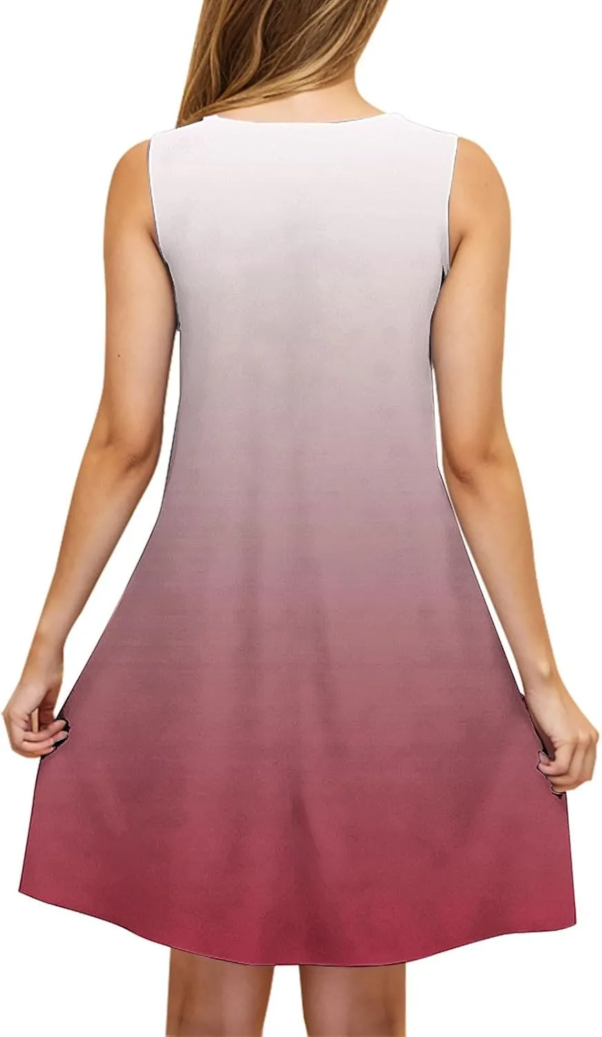 Womens Tiered Printed Dress 2025 Summer Sleeveless Adjustable Strap Beach Mini Dress with Pockets Casual Loose Dress