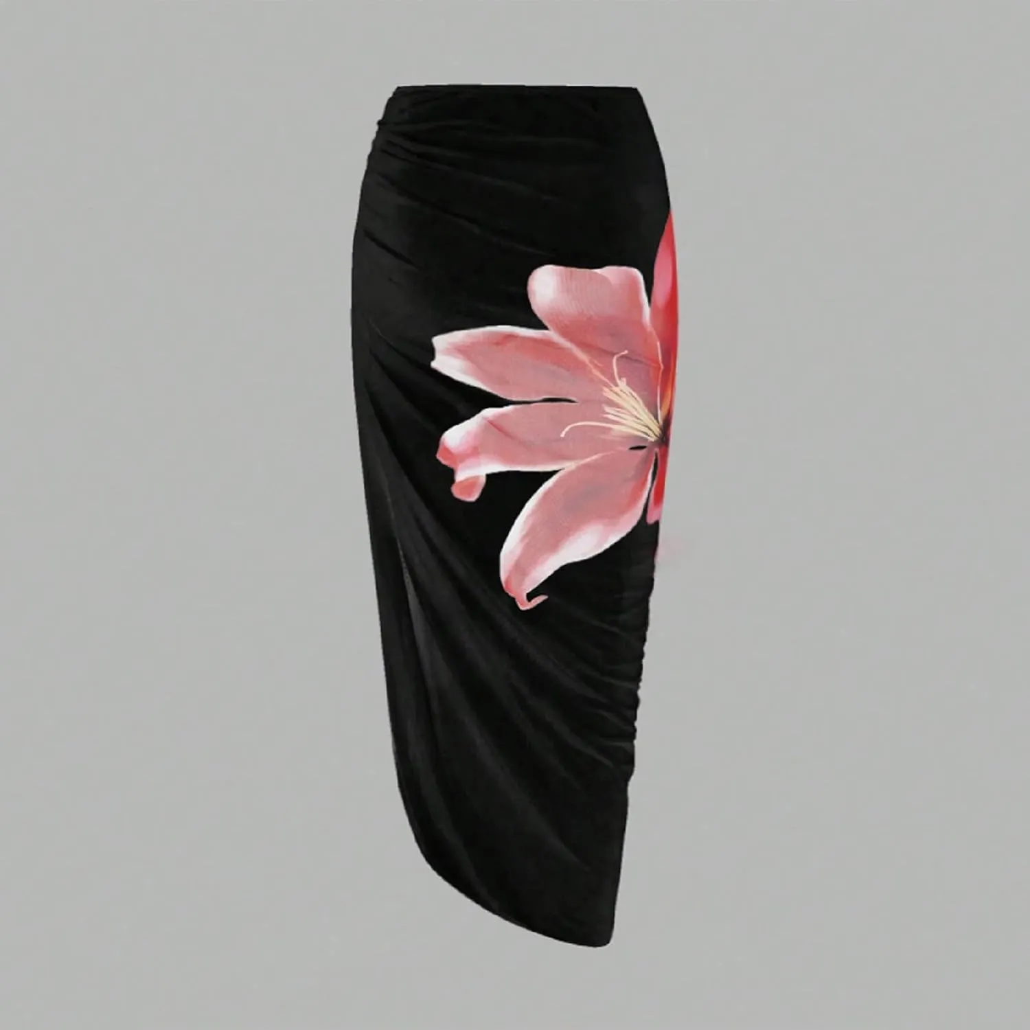 Women's Two-Piece Swimwear with Beach Cover Ups Sexy Fashion Flower Print Sexy Sports Swimsuit with Warp Skirt 2025