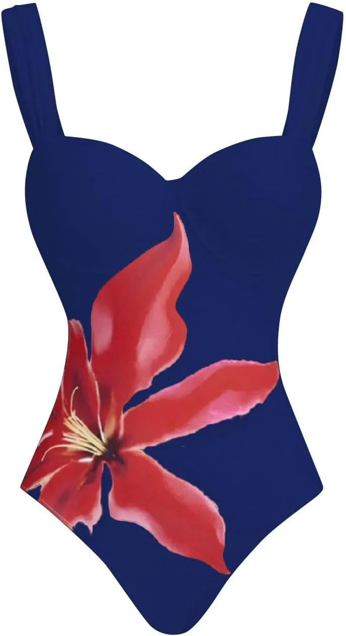 Women's Two-Piece Swimwear with Beach Cover Ups Sexy Fashion Flower Print Sexy Sports Swimsuit with Warp Skirt 2025
