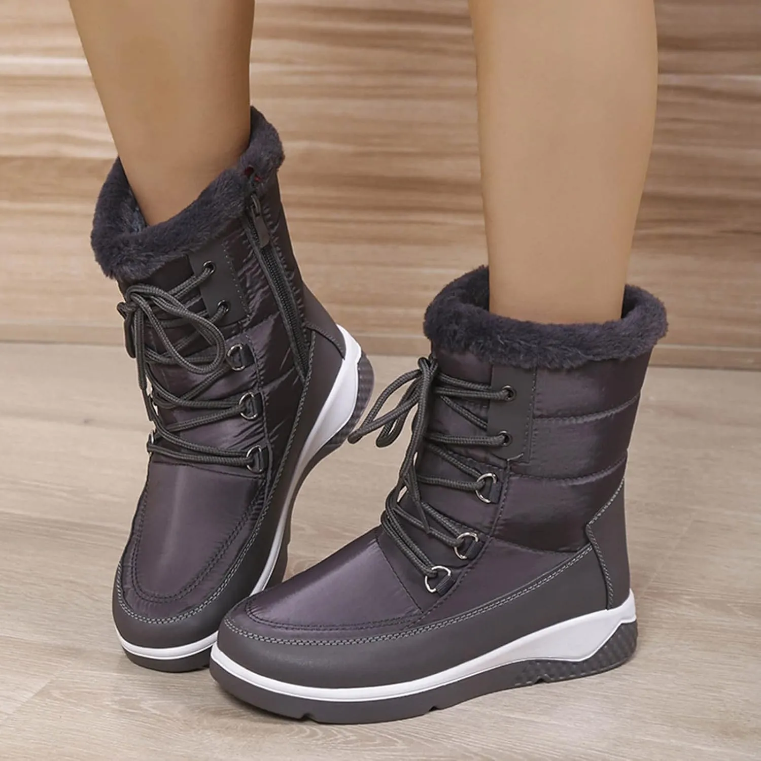 Womens Waterproof Snow Boots Size 11 Womens Size 7 Winter Boots Pink Cute Womens Insulated Snow Boots Size 9 Long Waterproof Slip Resistant Work Boots for Women Botas Para El Frio