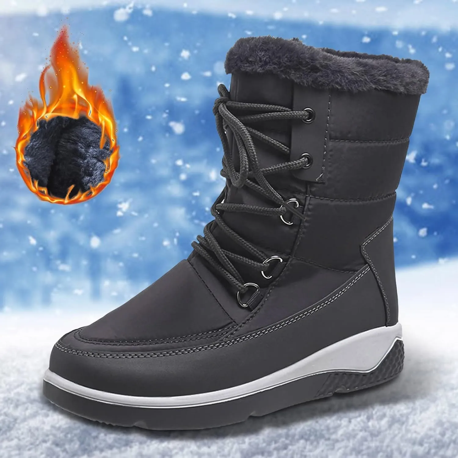 Womens Waterproof Snow Boots Size 11 Womens Size 7 Winter Boots Pink Cute Womens Insulated Snow Boots Size 9 Long Waterproof Slip Resistant Work Boots for Women Botas Para El Frio