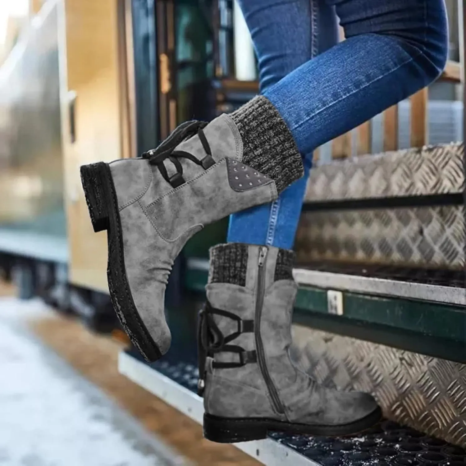 Women's Wide Width Waterproof Ankle Snow Boots Snow Boots for Women 8.5 Wide Women's Boots Winter Waterproof Winter Dress Boots for Women Fashion Womens Winter Ankle Boot