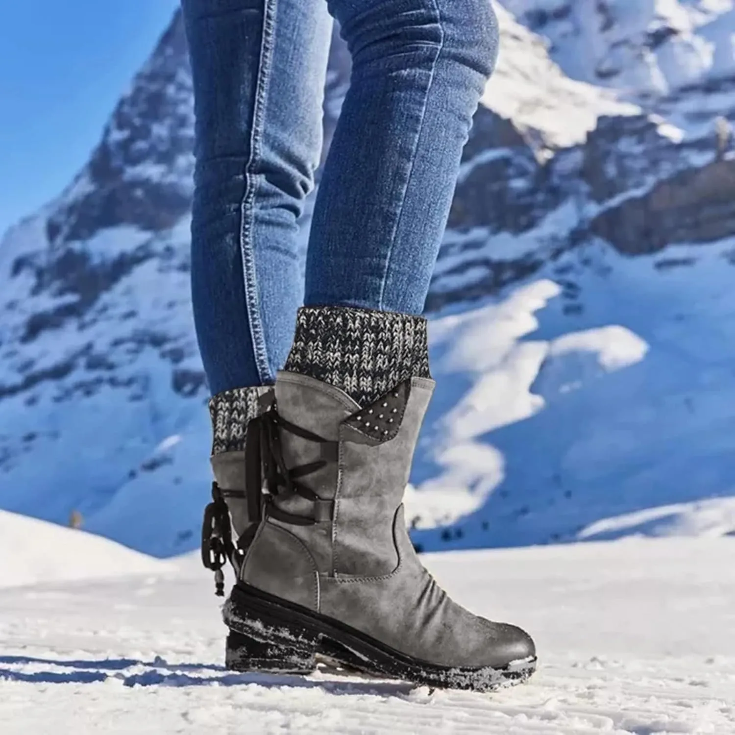 Women's Wide Width Waterproof Ankle Snow Boots Snow Boots for Women 8.5 Wide Women's Boots Winter Waterproof Winter Dress Boots for Women Fashion Womens Winter Ankle Boot