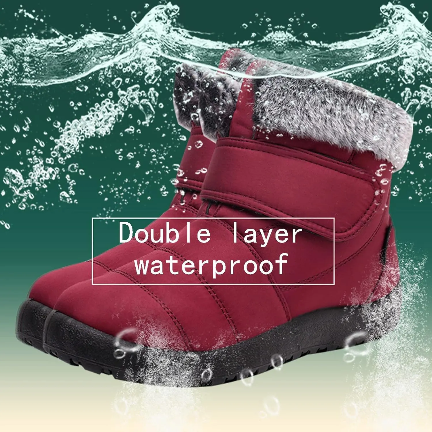 Womens Winter Snow Boots Size 11 Women's Black Waterproof Snow Boots Snow Boots for Women Size 7.5 Fur Boots Heels for Women Winter Botas De Invierno Para Mujer Negras Largas