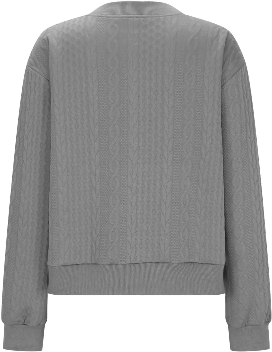 Women's Zip Up Cable Knit Sweater Long Sleeve Open Front Cardigan Warm Cardigan with Pockets Outwear Coats