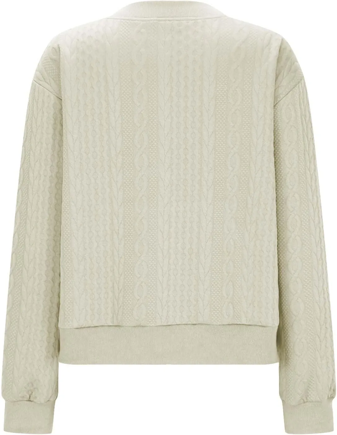 Women's Zip Up Cable Knit Sweater Long Sleeve Open Front Cardigan Warm Cardigan with Pockets Outwear Coats