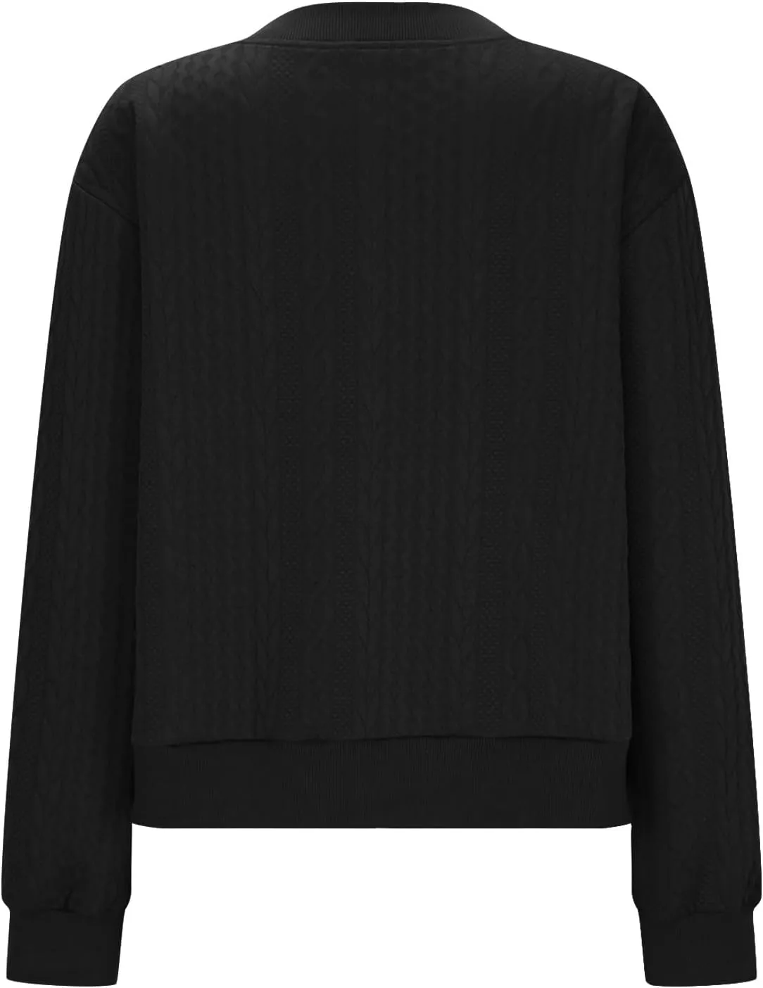 Women's Zip Up Cable Knit Sweater Long Sleeve Open Front Cardigan Warm Cardigan with Pockets Outwear Coats