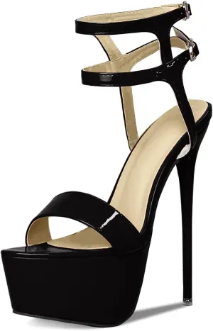 Womens's Stiletto Heels for Women Platform Ankle Two Strap Open Toe Sandals