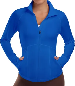 Workout Jackets for Women Zip Up Running Jackets Lightweight Sport Gym Yoga Athletic Clothes Slim Fit