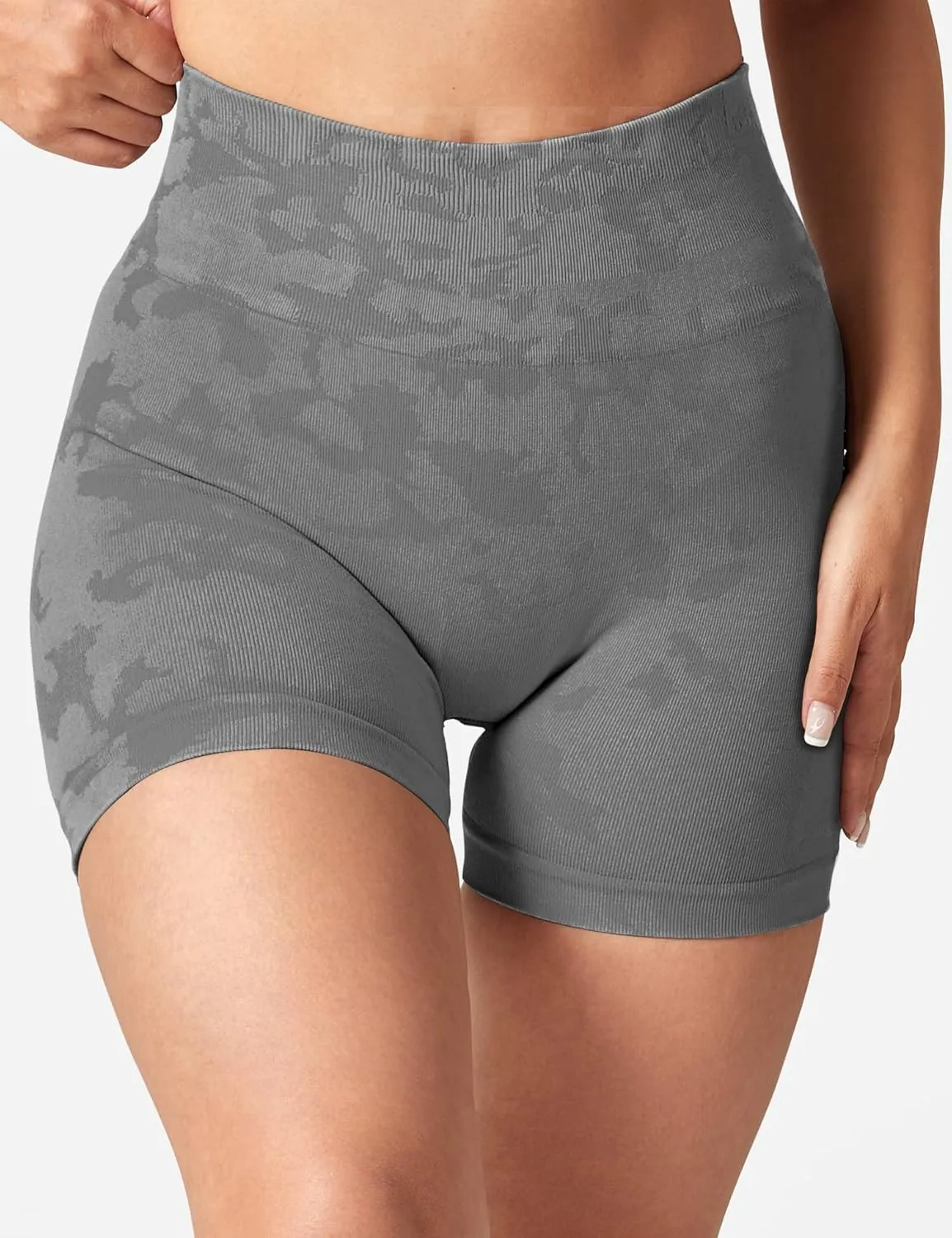 YEOREO Kali Women Scrunch Shorts 3.6" Camo Workout Shorts Seamless High Waisted Gym Shorts Booty Shorts