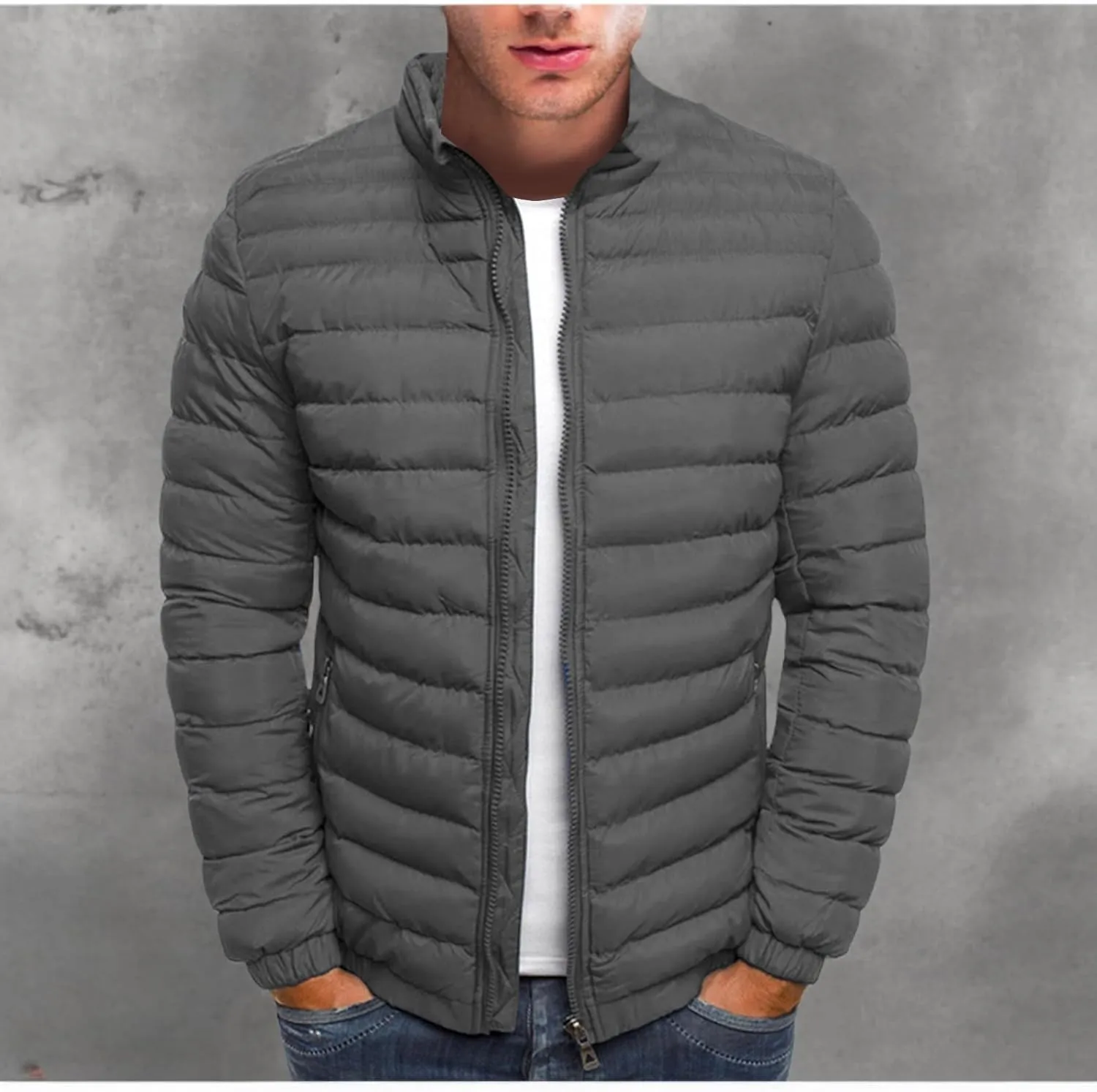 Ymosrh Men's Down Jacket Winter Lightweight Puffer Jacket Warm Insulated Windproof Quilted Coat Jacket, M-2XL