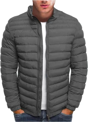 Ymosrh Men's Down Jacket Winter Lightweight Puffer Jacket Warm Insulated Windproof Quilted Coat Jacket, M-2XL