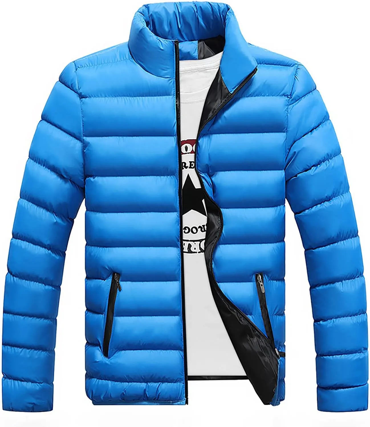 Ymosrh Men's Down Jackets Puffer Jacket Lightweight Warm Winter Coats Windproof Insulated Jacket Mens, L-5XL