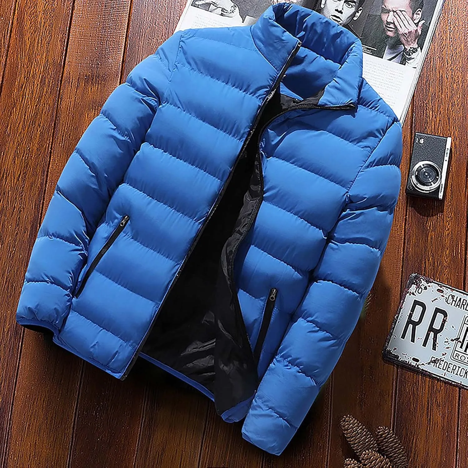 Ymosrh Men's Down Jackets Puffer Jacket Lightweight Warm Winter Coats Windproof Insulated Jacket Mens, L-5XL