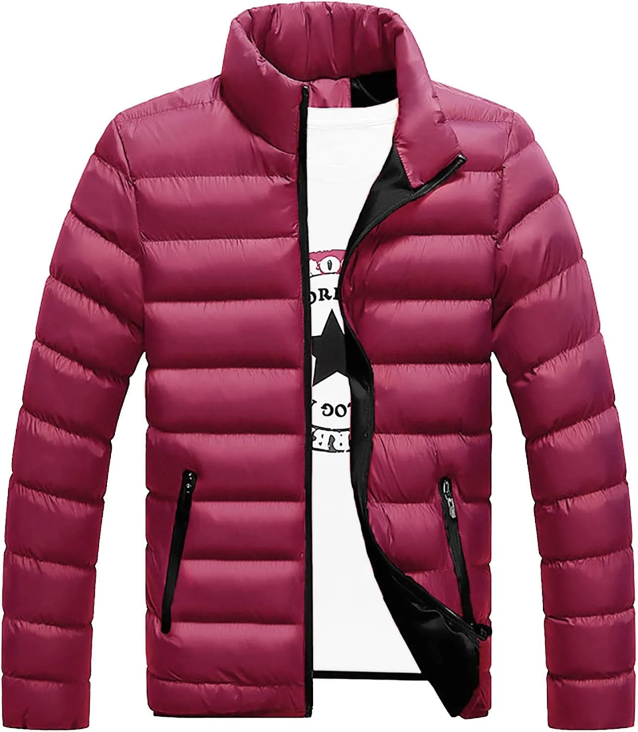 Ymosrh Men's Down Jackets Puffer Jacket Lightweight Warm Winter Coats Windproof Insulated Jacket Mens, L-5XL