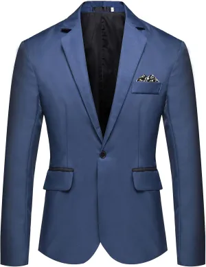 Ymosrh Men's Dress Jackets Casual One Button Suit Blazer Jacket Sport Coat for Wedding Prom Dinner Party Sport Coats